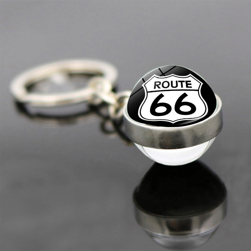 Wholesale US Route 66 Sign Zinc Alloy Keychains